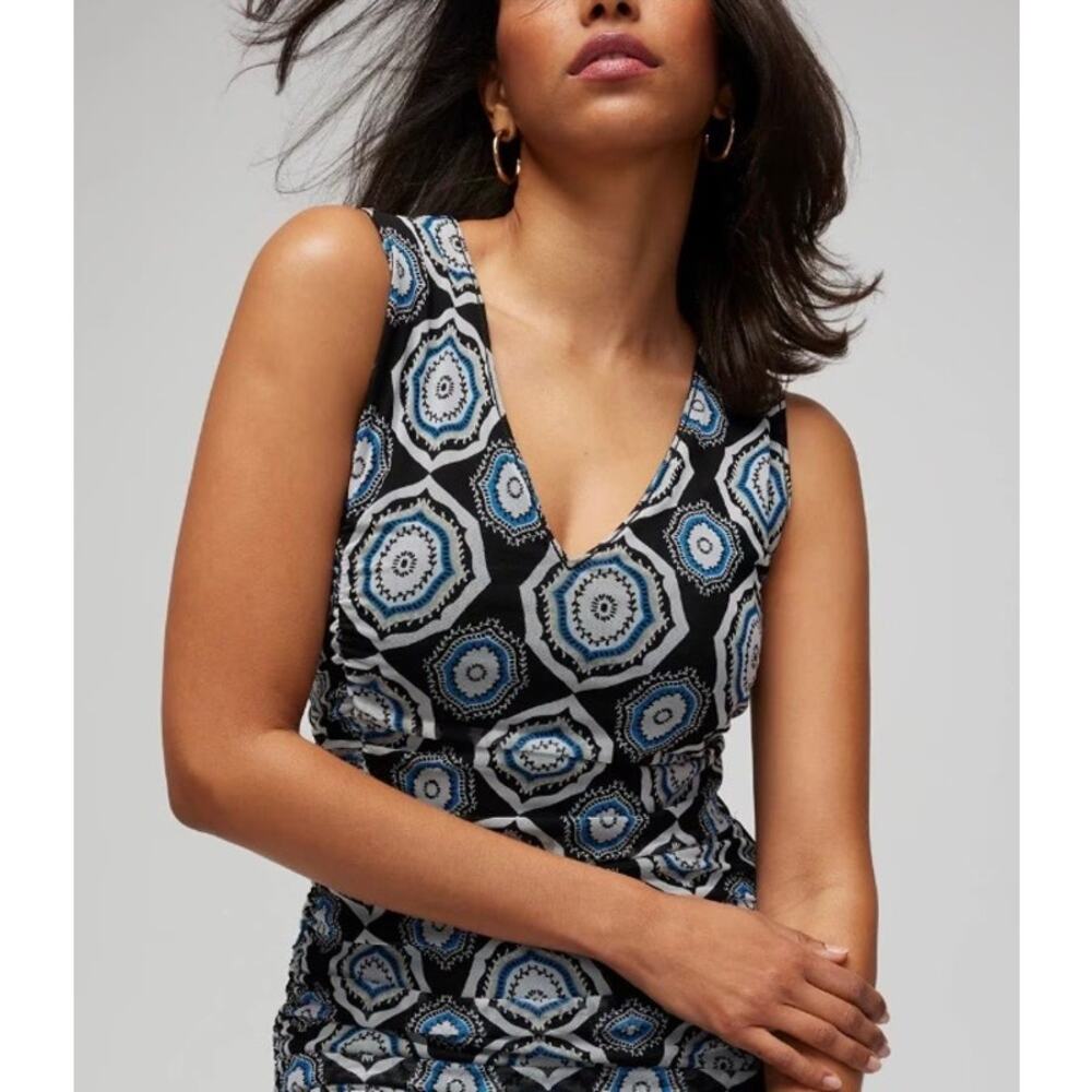White House Black Market Reversible Mesh Pattern Dress, Size M